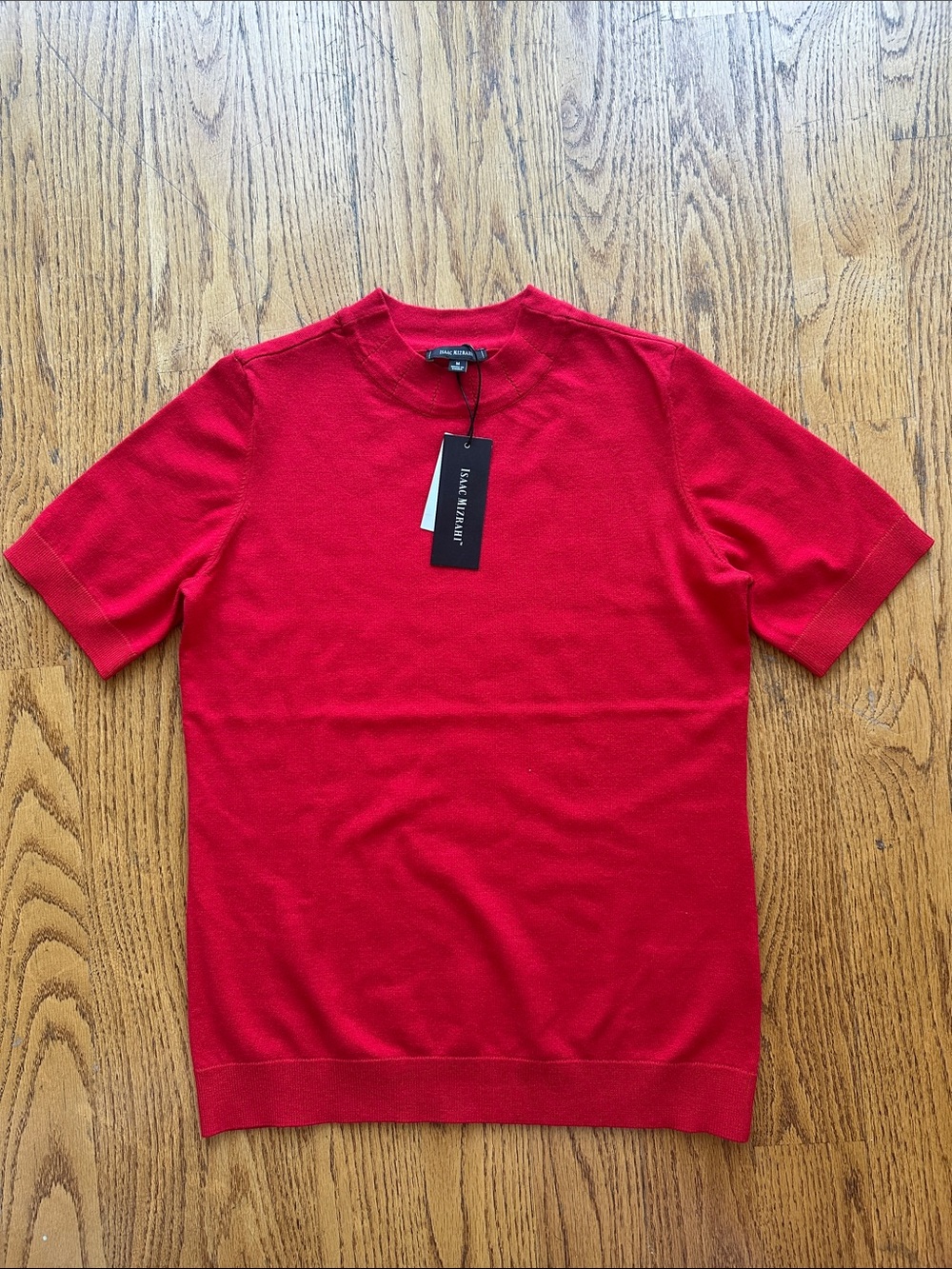 Isaac Mizrahi Red Crewneck Short Sleeve Knit